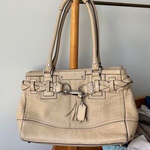 Coach Elegant Beige Leather Handbag